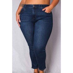Womens Plus Mid Rise Skinny Leg Denim Jeans Size 24